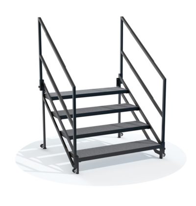 Универсальная лестница 1 м для 100 см с колесами и поручнями ISSTAIRE4- Universal 1m Wide Stair for 100 cm High Intellistage with Wheels and Handrail ISSTAIRE4