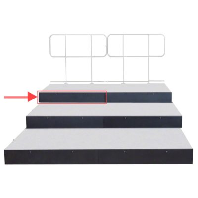 Спойлер трехуровневый для прямоугольных подиумов (4 шт.) – Staging 101 set of Chair Stops for 3 Tier Straight Seated Riser SECSS3T