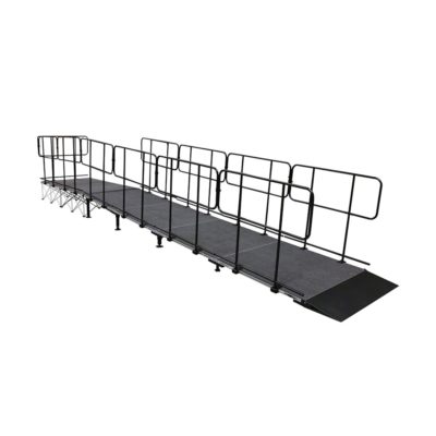 40 cm High Wheelchair Ramps with Landing and Guard Rails